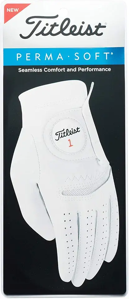 Men's White Leather Golf Glove