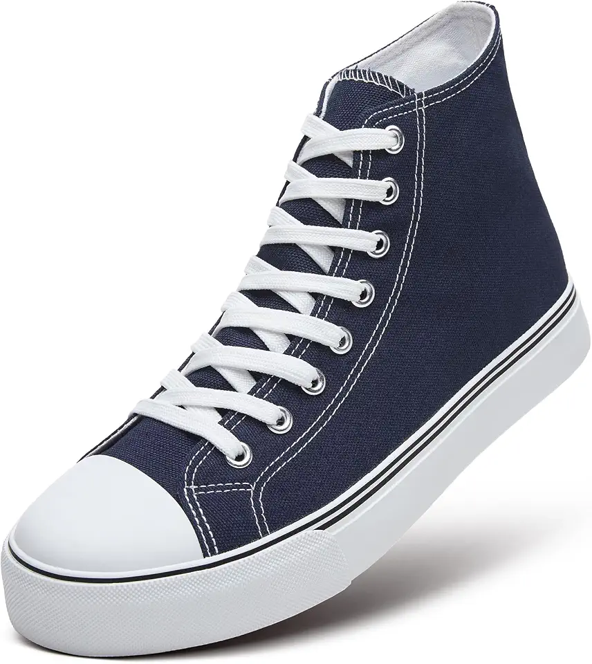 ZGR Men's High Top Canvas Sneakers Lace Up Classic Casual Walking Shoes