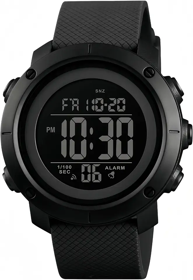 XSNE Digital Watch Sports Waterproof Military Back Light Small Watch for Men Black 1426