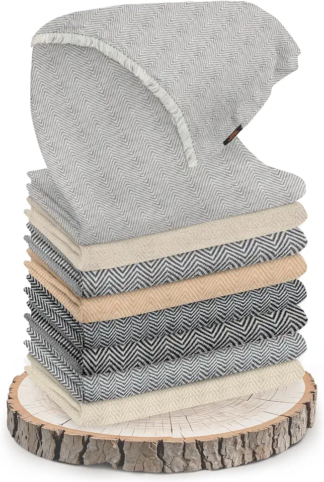 Unisex Handwoven Cashmere Scarf - 68 x 190 Cm, Herringbone Cashmere Wool Scarf for Women and Men - Made in Nepal