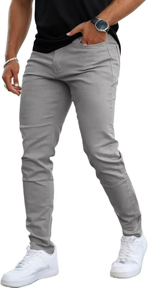 GINGTTO Skinny Jeans Men Slim Fit Stretch Tapered Leg 28/30//32 in