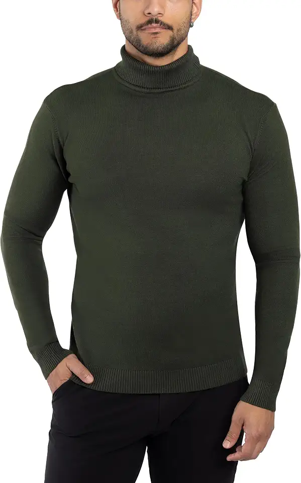 X RAY Mens Turtleneck, Soft Slim Fit Pullover Top, Basic Turtle Neck Sweater for Men