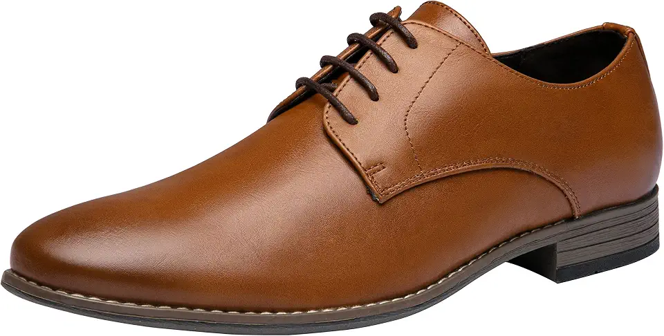 Men's Dark Brown Pebble Leather Derby Shoes