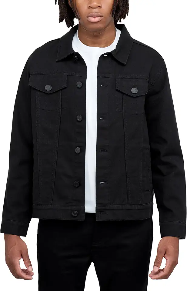 X RAY Mens Denim Jacket, Washed Ripped Distressed Flex Stretch Casual Trucker Biker Jeans Jacket for Men
