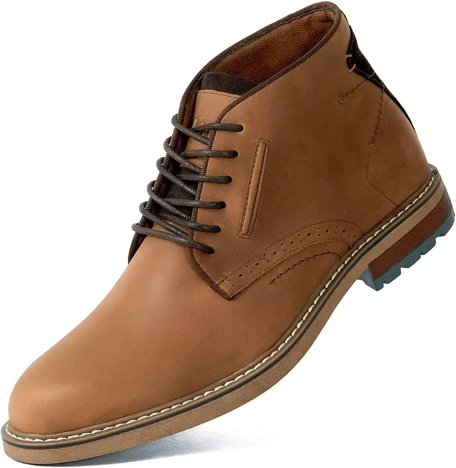 Arkbird Men's Chukka Boots, Leather Ankle Dress Boot Casual Oxfords Lace Up Work Shoes