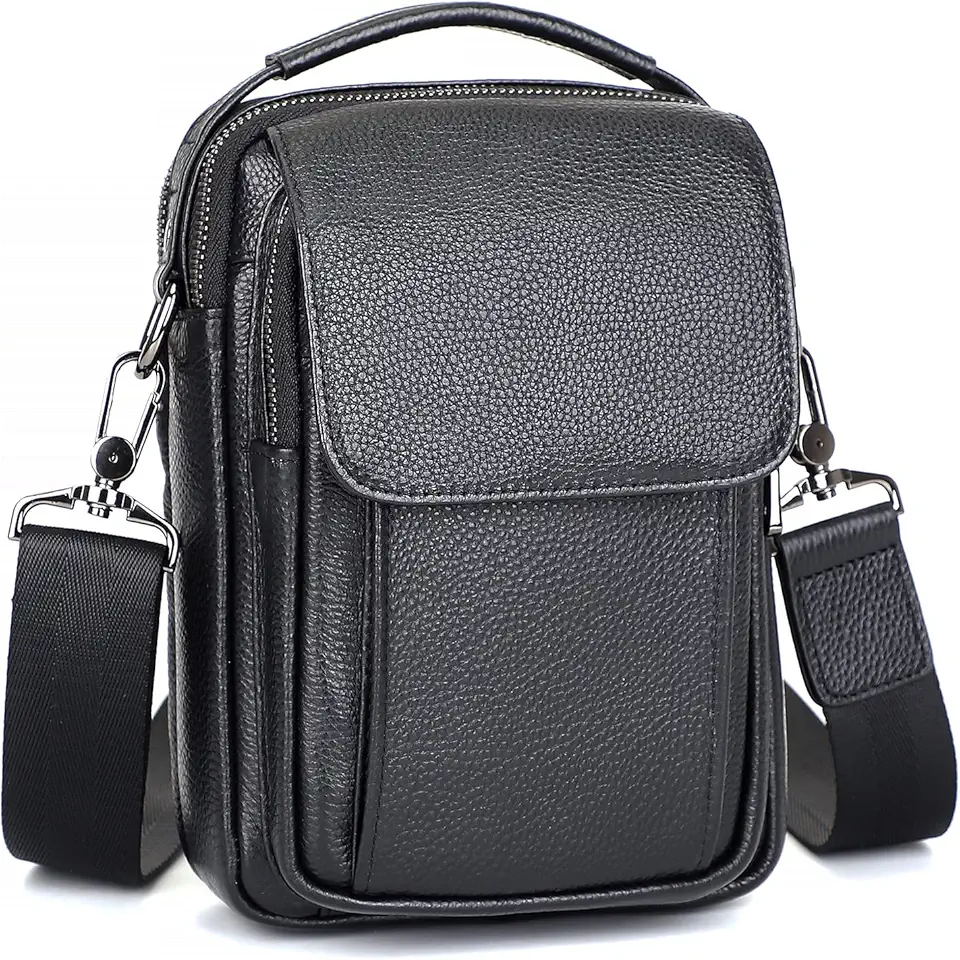 Augus Genuine Leather Small Messenger Bag Crossbody