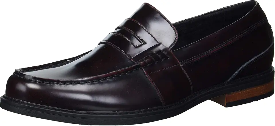 Men's Burgundy Leather Penny Loafer Dress Shoes