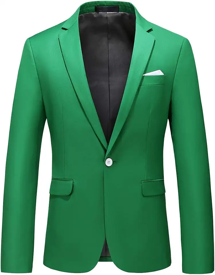 UNINUKOO Mens Suit Jacket Slim Fit Sport Coat 1 Button Notched Lapel Casual Fashion Dress Blazer for Men