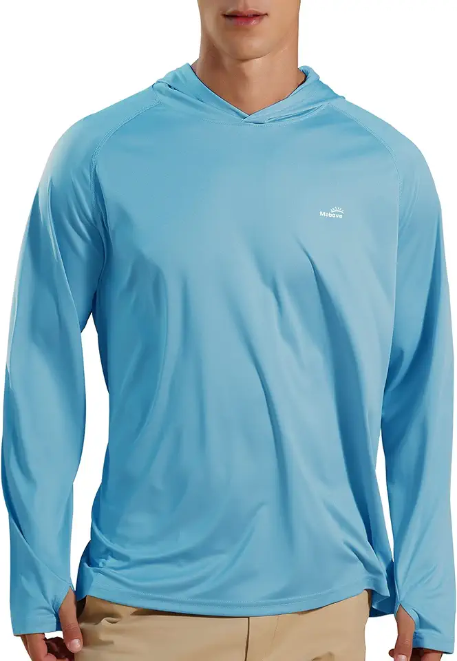 Mabove Men's Fishing Sun Hoodie Long Sleeve UPF 50+ Rash Guard UV Shirts