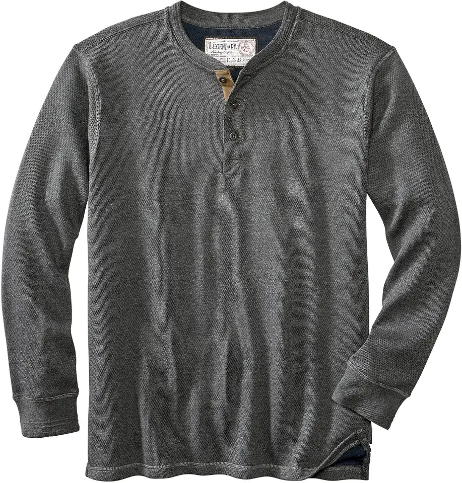 Legendary Whitetails Mens Henley Long Sleeve Thermal Heavyweight Shirt