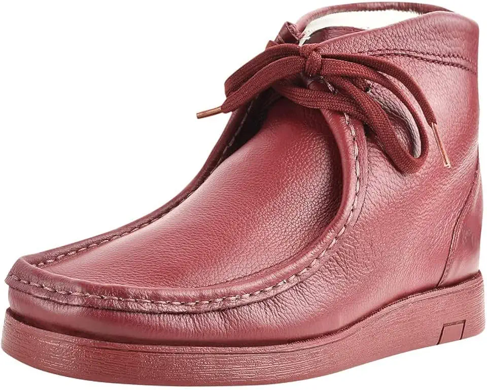 Mens Moc Toe Desert Boots Genuine Leather Lace Up Casual Chukka Boots