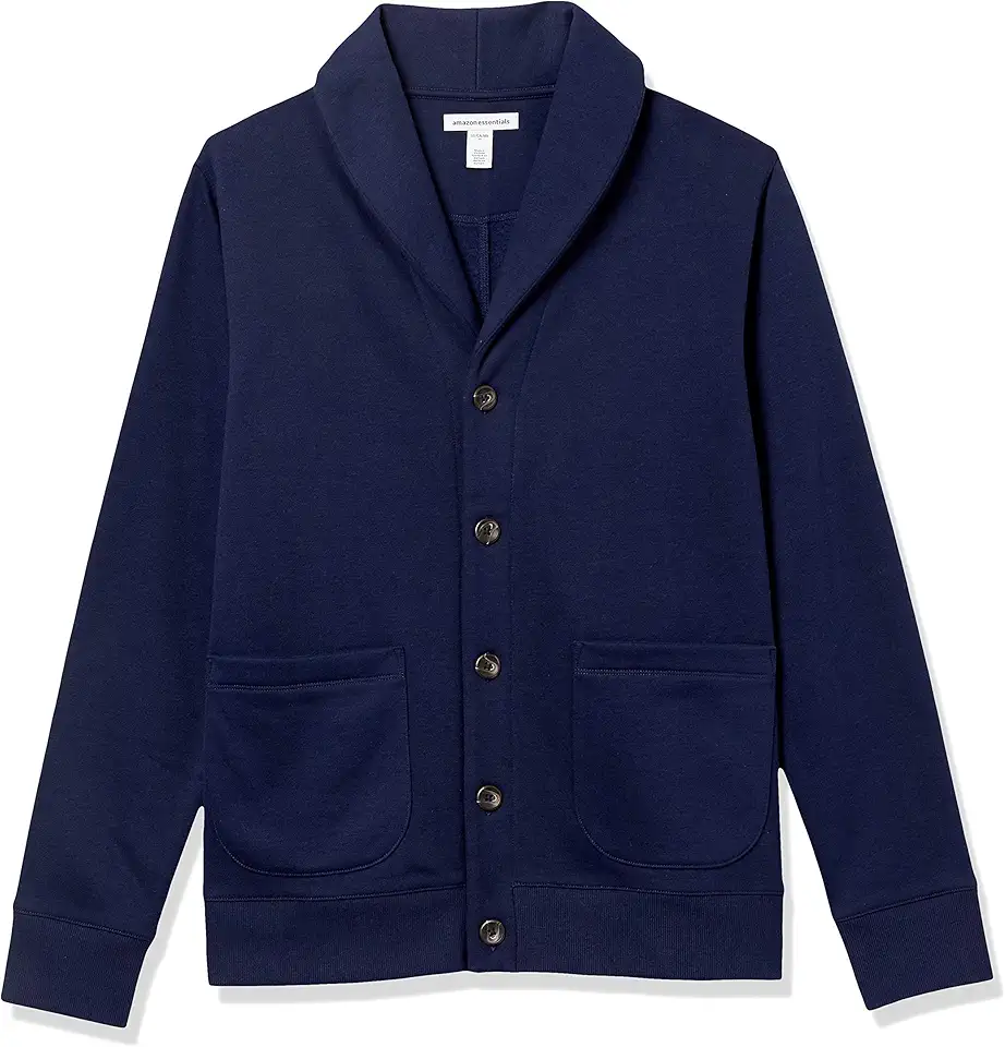 Amazon Essentials Men's Long-Sleeve Fleece Lined Shawl-Collar Cardigan Sweater