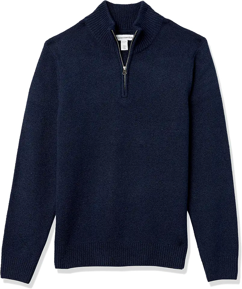 OEKO-TEX STANDARD 100 Amazon Essentials Men's Long-Sleeve Soft Touch Rib Quarter-Zip Sweater