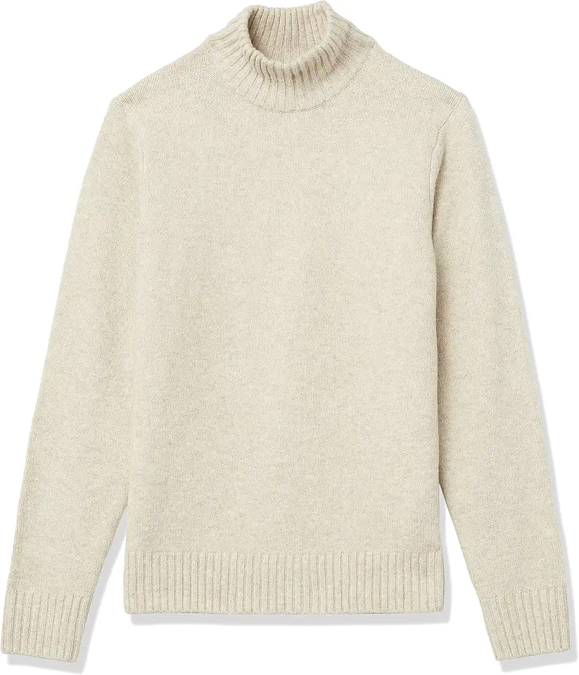 OEKO-TEX STANDARD 100 Amazon Essentials Men's Long-Sleeve Soft Touch Cotton Blend Turtleneck Sweater, Ribbed