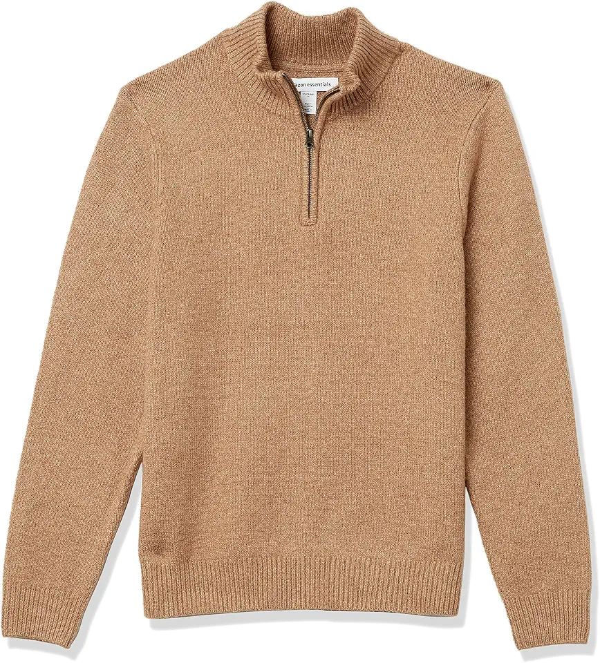 OEKO-TEX STANDARD 100 Amazon Essentials Men's Long-Sleeve Soft Touch Rib Quarter-Zip Sweater