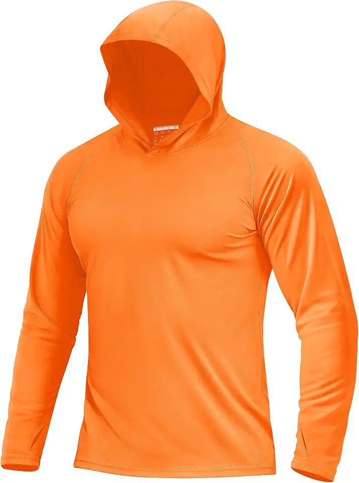 Men's Rust Orange Upf Sun Hoodie