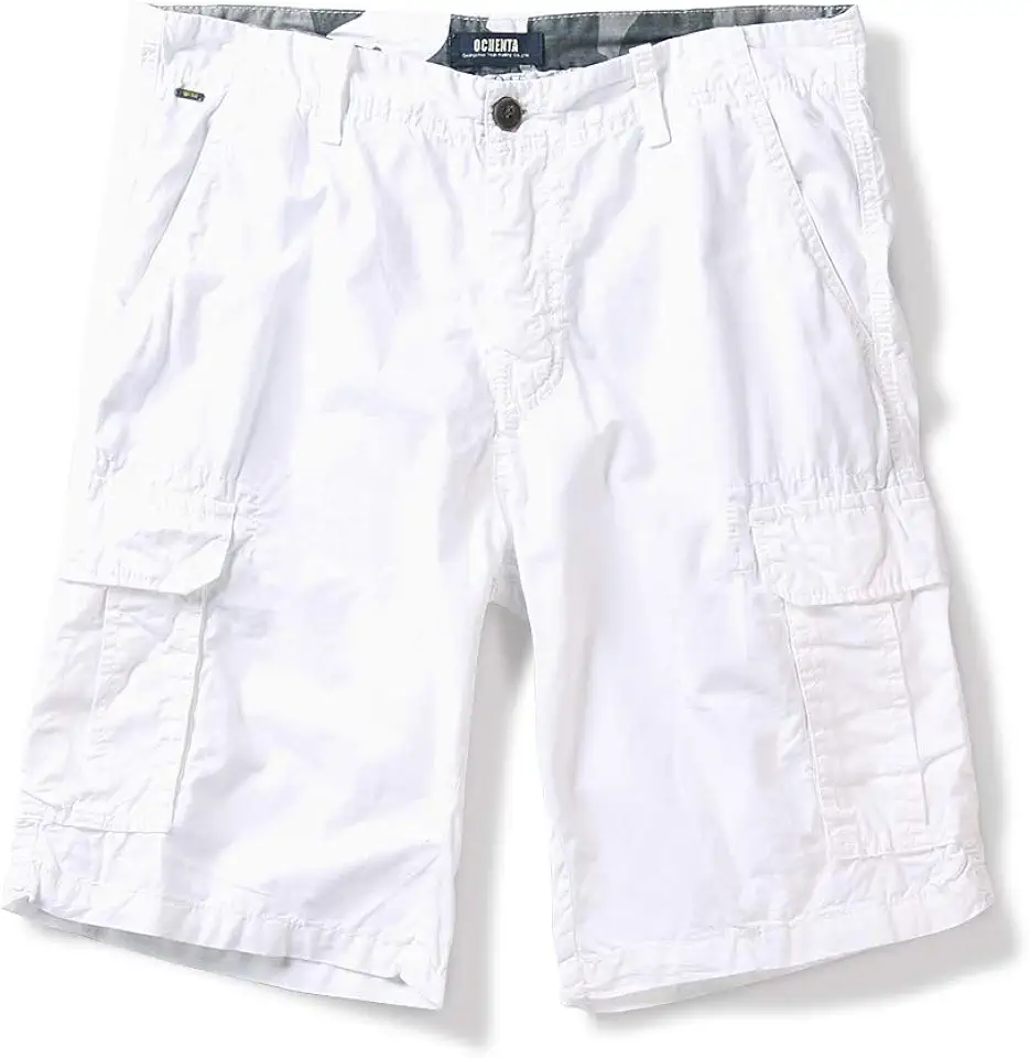 OCHENTA Men's Lightweight Cargo Shorts, Relaxed Fit 100% Cotton Casual Summer Shorts with 6 Pockets (No Belt)