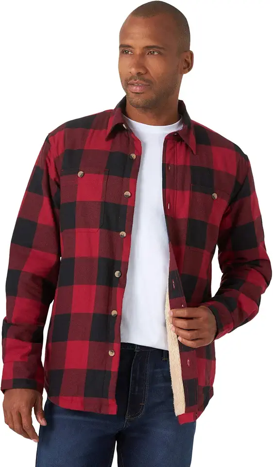 Wrangler Authentics Men's Long Sleeve Sherpa Lined Shirt Jacket