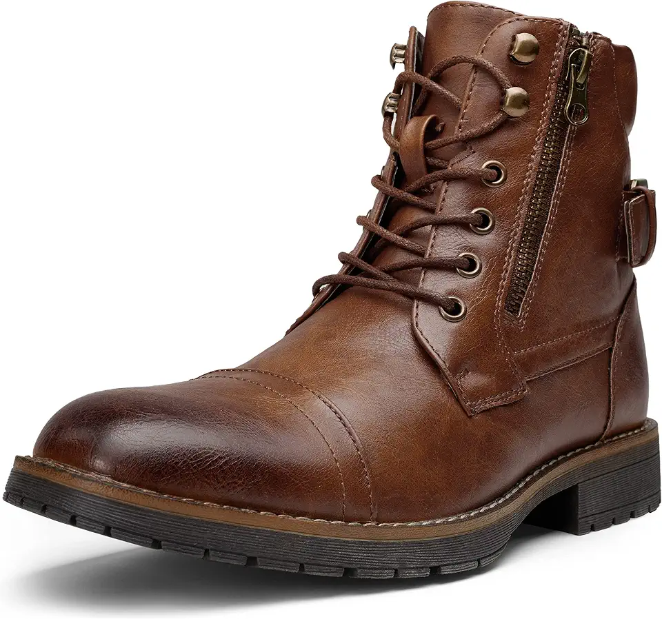 Vostey Men's Boots Motorcycle Combat Casual Boots