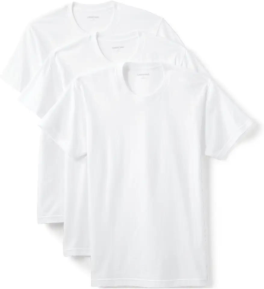 Lands' End Men's Crew Neck T-Shirt 3 Pack