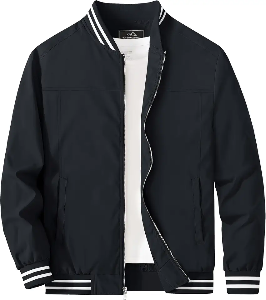 MAGCOMSEN Men's Bomber Jacket Lightweight Windbreaker Stylish Casual Jacket