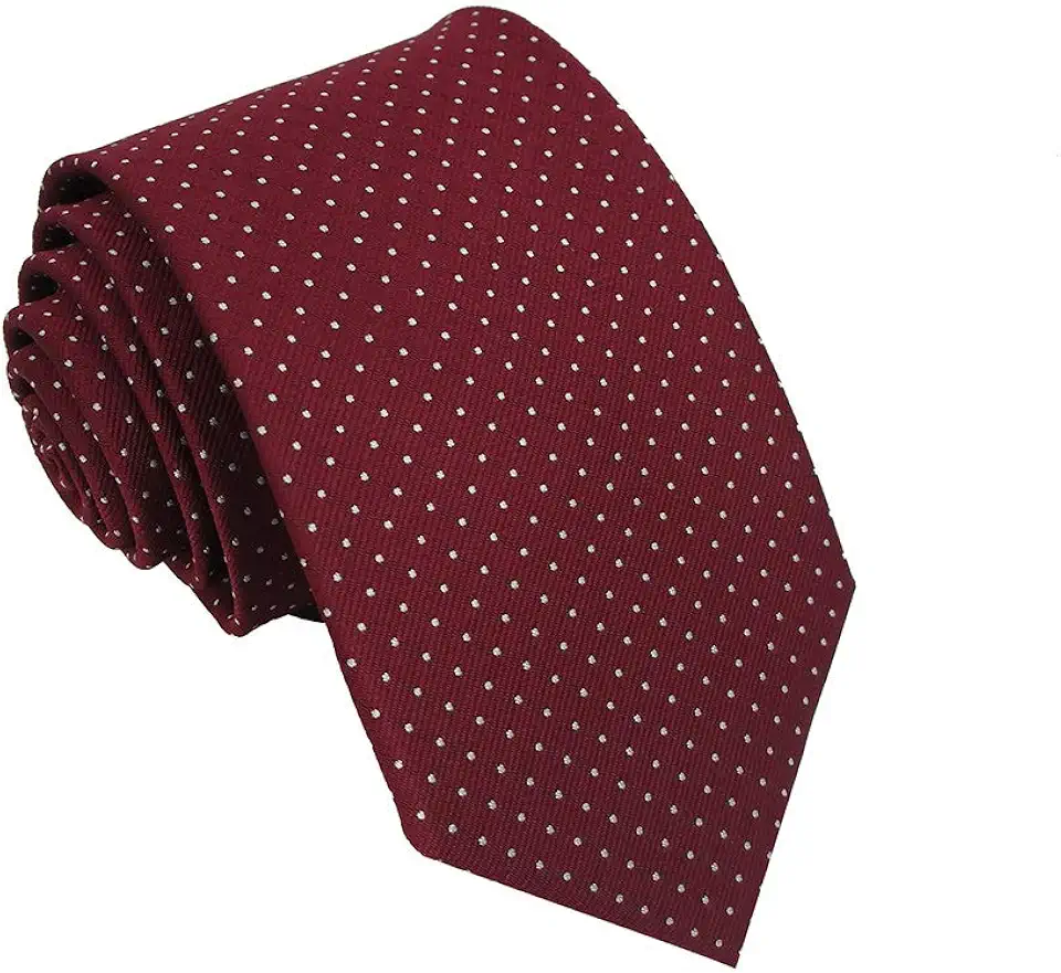 Men's Burgundy Micro Dot Silk Necktie