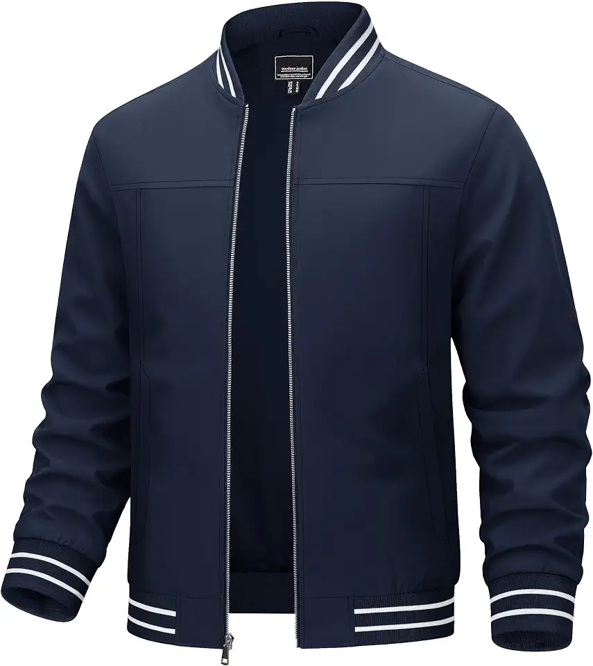 TACVASEN Mens Jacket Bomber Lightweight Windproof Coat for Daily Wear