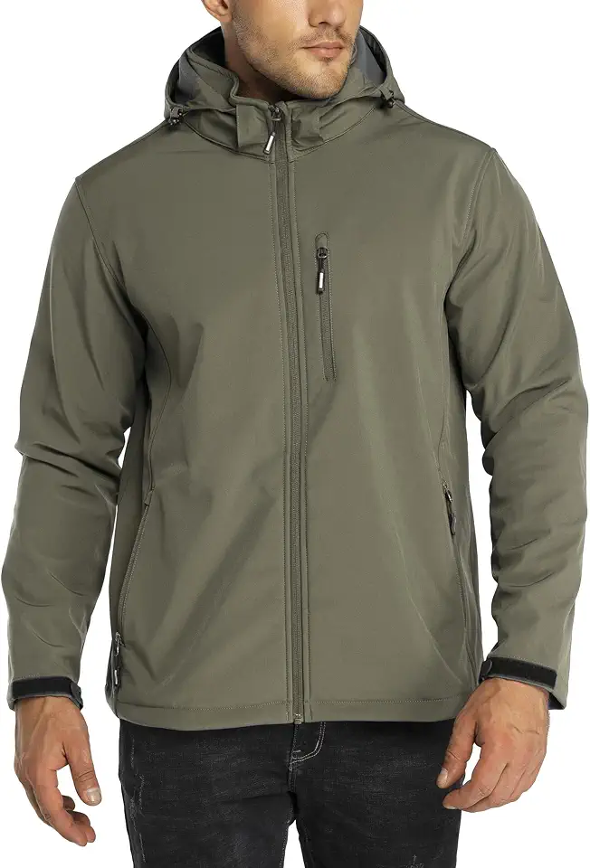 Global Recycled Standard Outdoor Ventures Men's Softshell Jacket Waterproof Fleece Rain Shell Coat