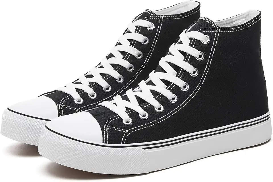 Men's Black Canvas High Top Sneakers