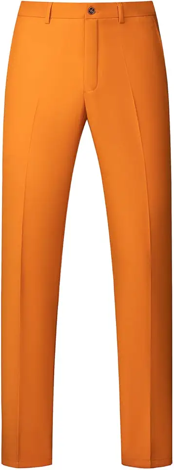 UNINUKOO Mens Dress Pants Slim Fit Solid Color Skinny Trousers Classic Business Casual Wedding Suit Pants