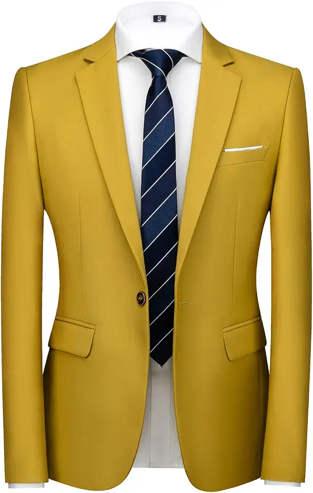 MOGU Blazer for Men, Slim Fit Suit Jacket, Casual Sport Coat with One Button