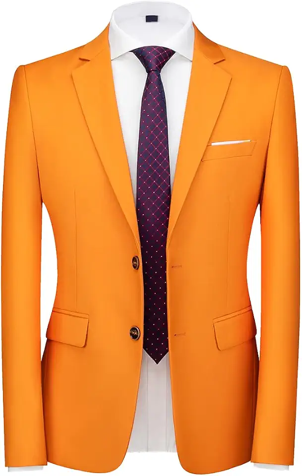 UNINUKOO Mens Blazer Jacket Casual Two Buttons Wedding Suit Jacket