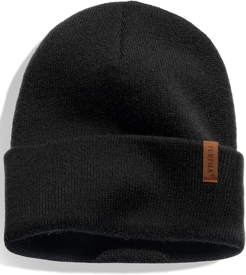 FURTALK Unisex Cuffed Beanie Thick Double Knit Winter Skull Cap | Double-Layer Warmth, Ultra-Soft Itch-Free Knit, Snug No-Slip Fit, Essential Gear for Winter Jogging & Outdoor Sports