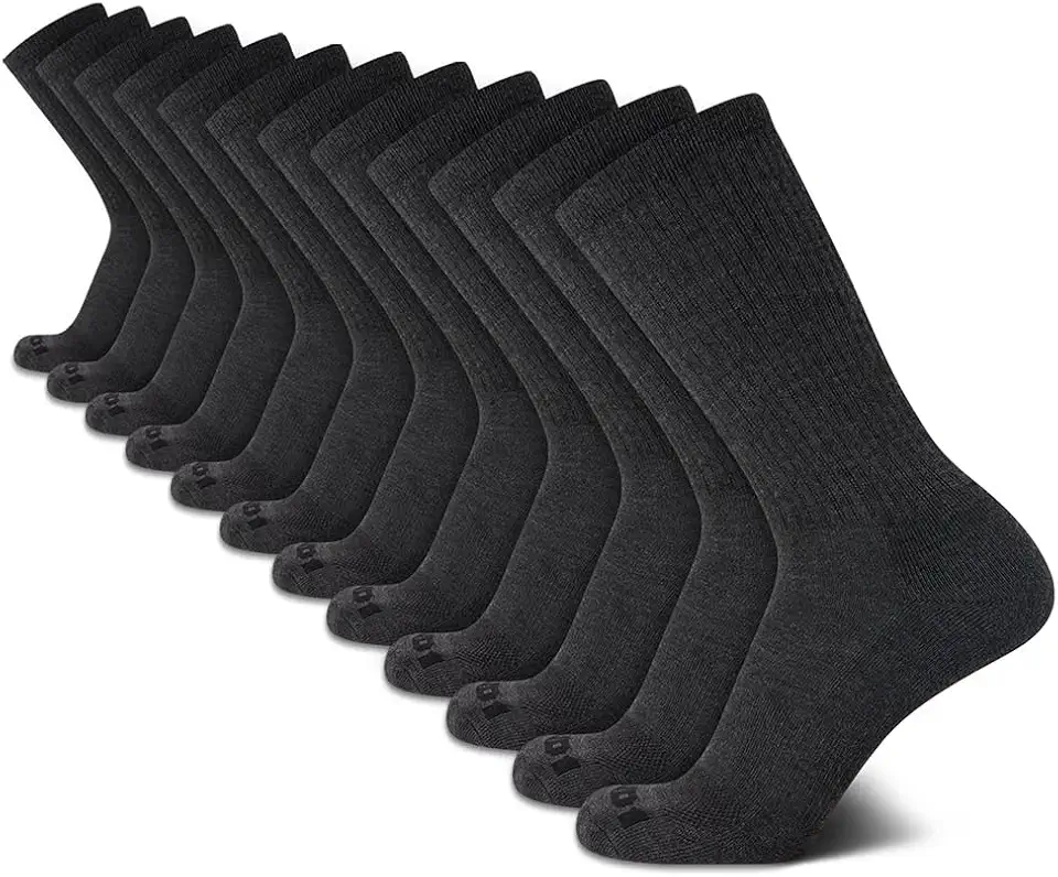 AND1 Mens Crew Socks 12 Pack Cushioned Athletic Socks