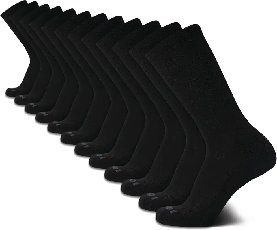 AND1 Mens Crew Socks 12 Pack Cushioned Athletic Socks