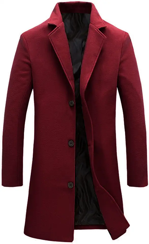 Global Recycled Standard Tanming Mens Trench Coat Single Breasted Long Peacoat Overcoat