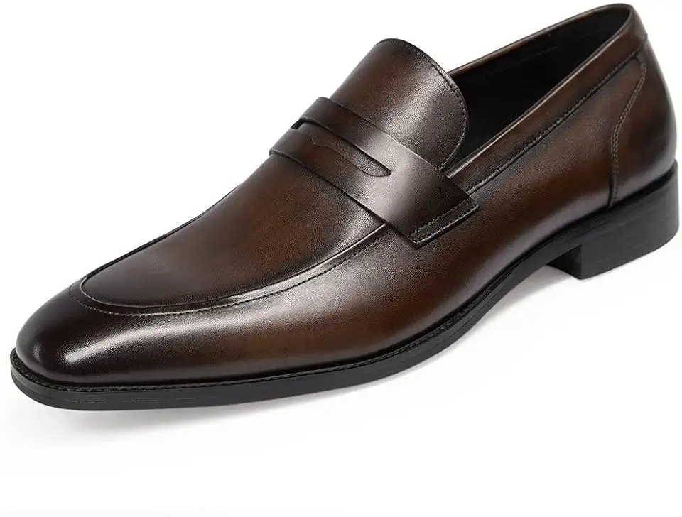 GIFENNSE Men's Dress Shoes Slip-On Loafers Formal Leather Shoes for Men