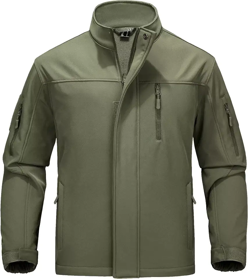 MAGCOMSEN Mens Tactical Jacket Waterproof Softshell Fleece Winter Rain Coat