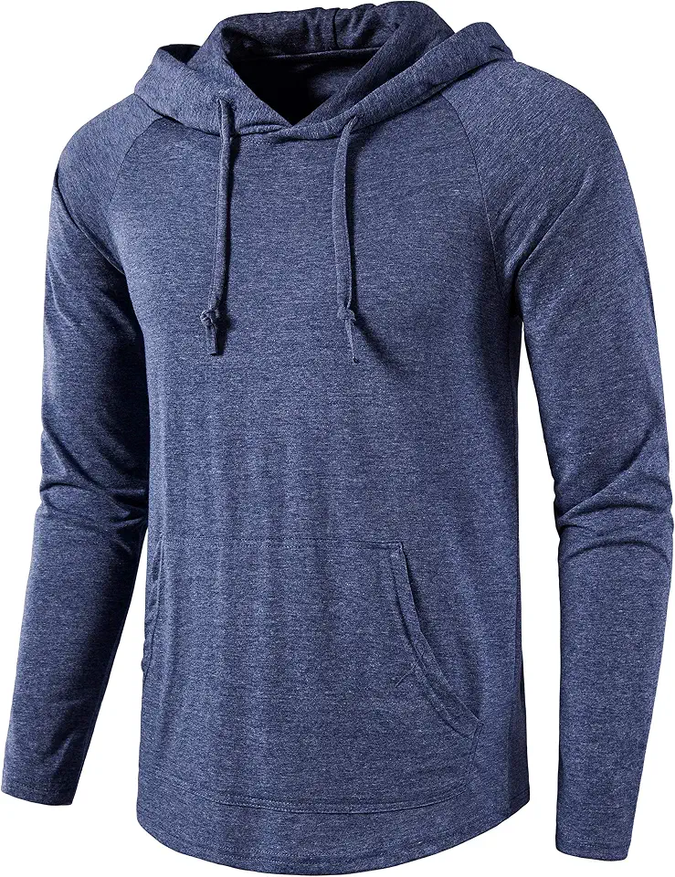SIR7 Men's Gym Workout Active Long Sleeve Pullover Lightweight Hoodie Casual Hooded Sweatshirts