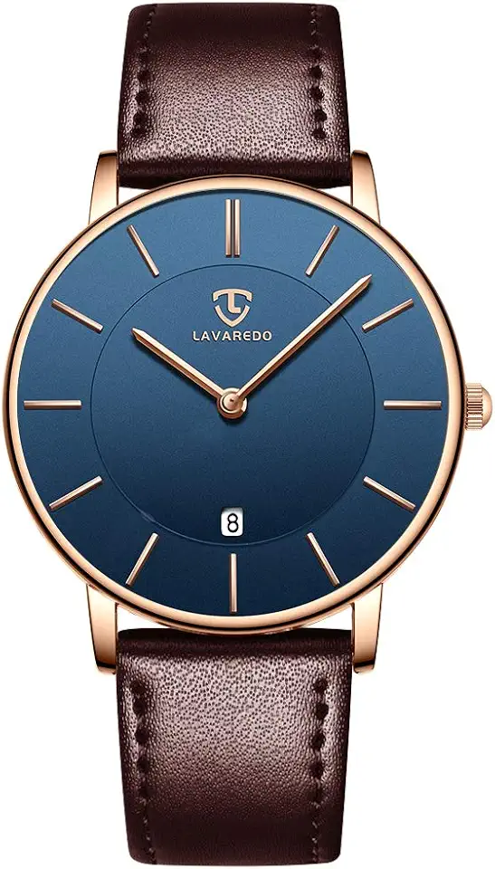 Men's Brown Leather Strap Watch