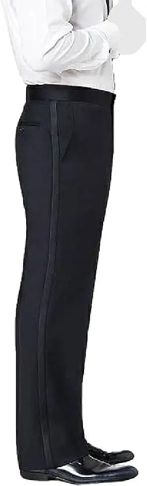 Men's Black Tailored Tuxedo Pants