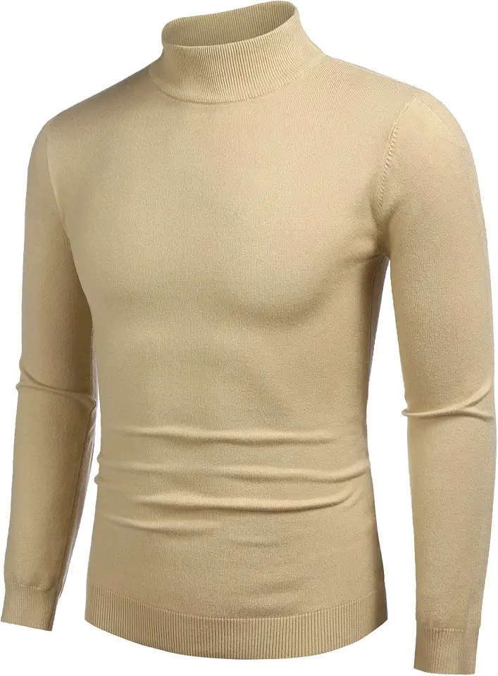 COOFANDY Mens Mock Turtleneck Slim Fit Pullover Sweater Casual Basic Knitted Thermal Sweaters