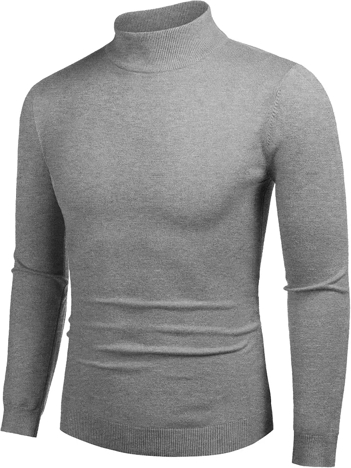 COOFANDY Mens Mock Turtleneck Slim Fit Pullover Sweater Casual Basic Knitted Thermal Sweaters