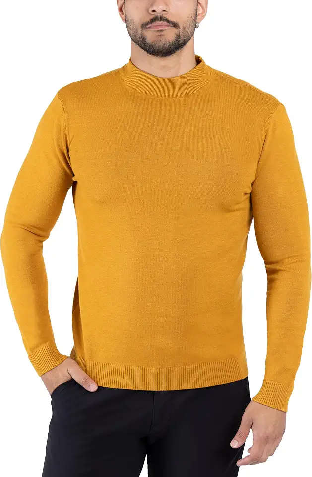 X RAY Mens Mock Neck Sweater, Soft Slim Fit Pullover Top, Basic Mock Neck Sweater for Men