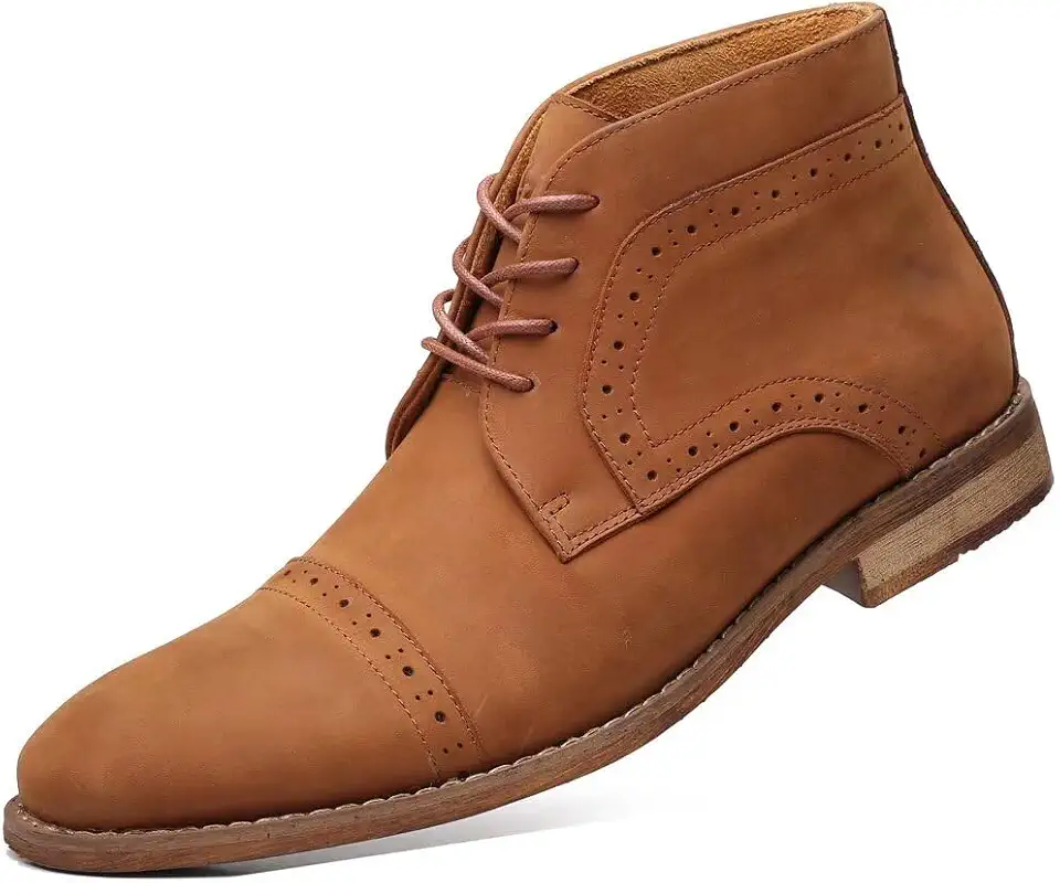 Arkbird Chukka Boots for men, Grainy Leather Lace-up Ankle Boot Fashion and Comfort Casual Oxfords