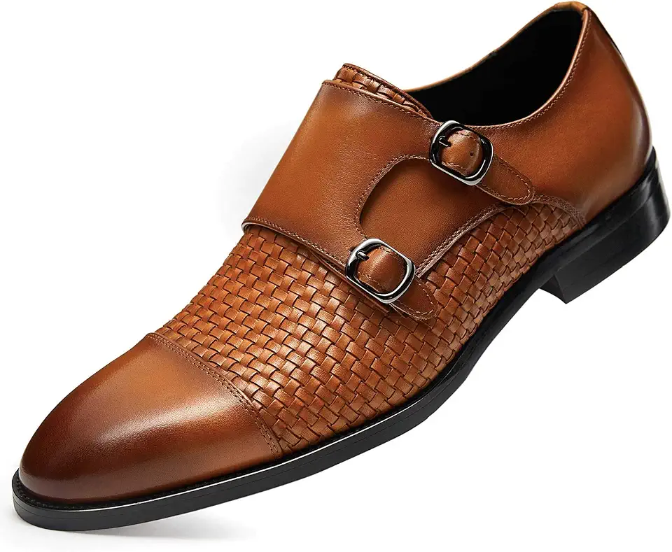 Men's Dress Shoes Monk Strap Slip-On Leather Formal