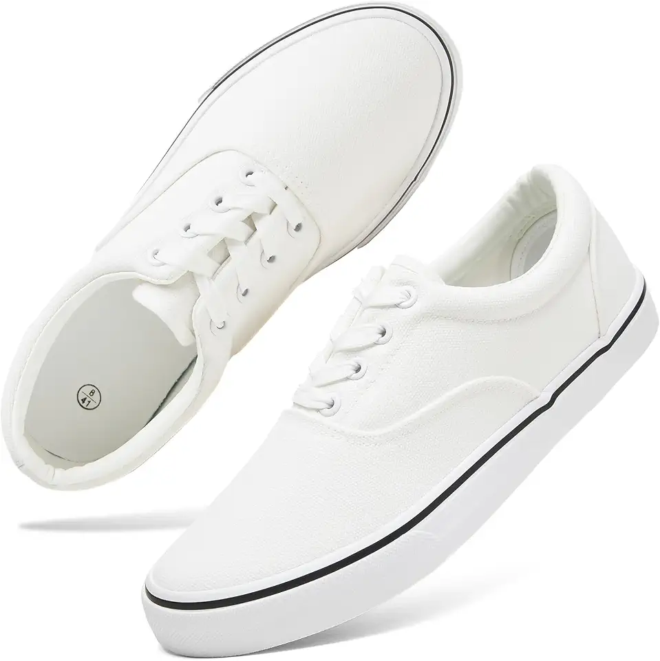 yageyan Men’s Low Top Canvas Walking Shoes Lace-up Fashion Sneakers Casual
