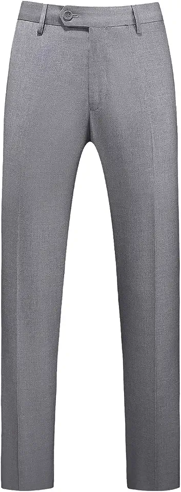 UNINUKOO Mens Dress Pants Slim Fit Solid Color Skinny Trousers Classic Business Casual Wedding Suit Pants