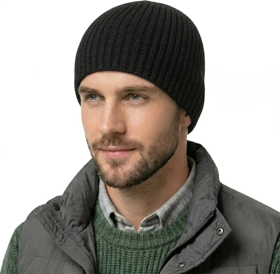 ZLYC Men Winter Knit Fisherman Beanie Hat Fashion Warm Daily Skull Cap