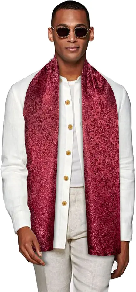 Mens/Womens Lightweight Silk Scarf Fashion Print Paisley Scarves Neckerchief Shawl Autumn Winter 63"x20"